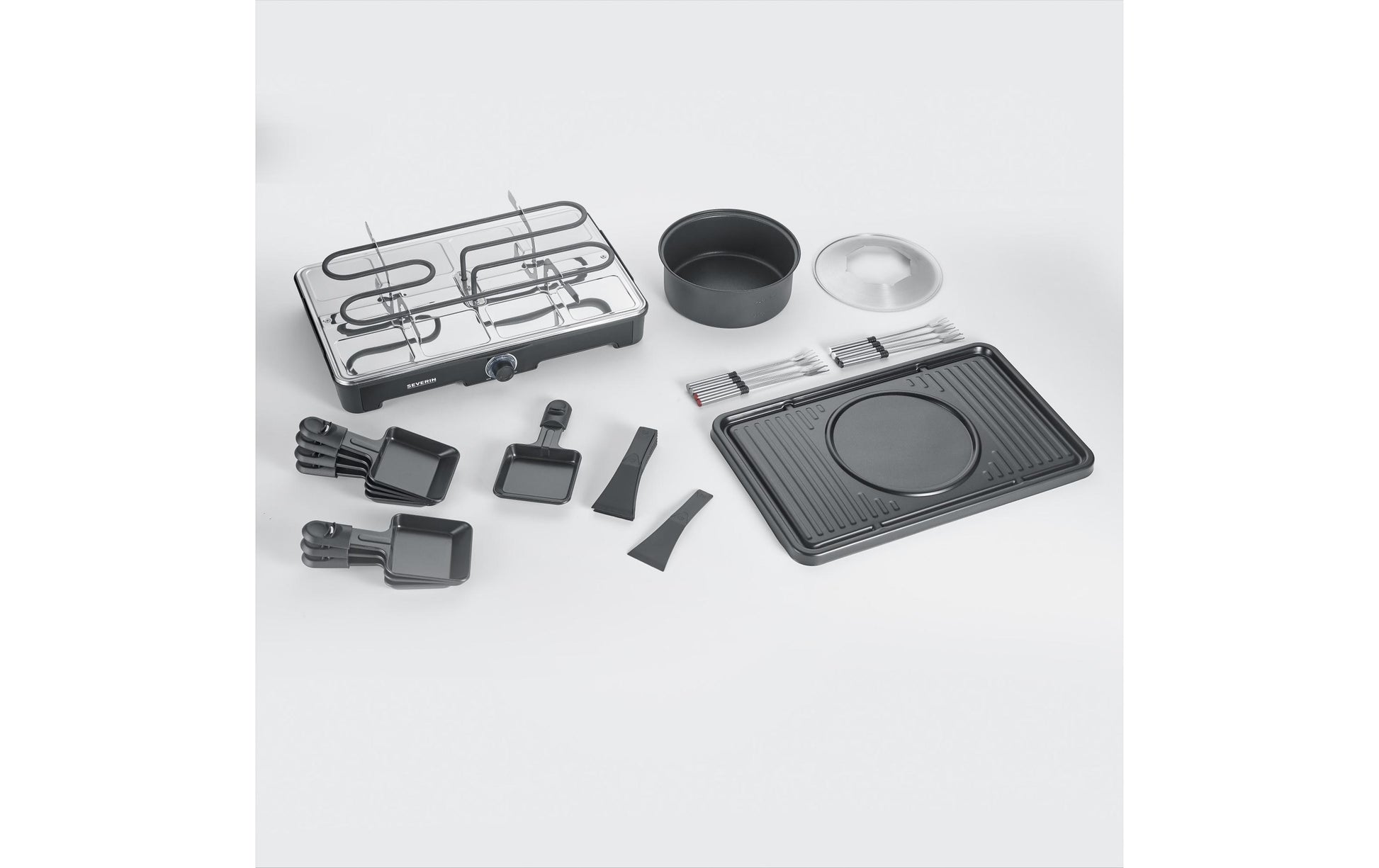 Severin Raclette RG 2347 – 8 Personen, Keramik-Grillplatte, 1400 W – schwarz