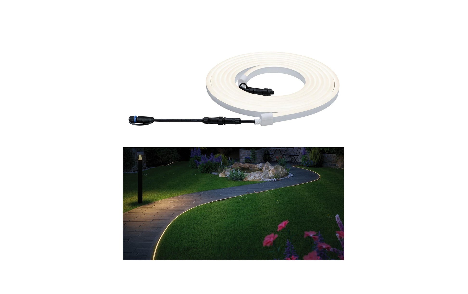 Paulmann LED-Streifen Aussen – 3250 lm, 31 W – Warmweiss, 3000 K – IP67 – Netzbetrieb – Weiss, Kunststoff