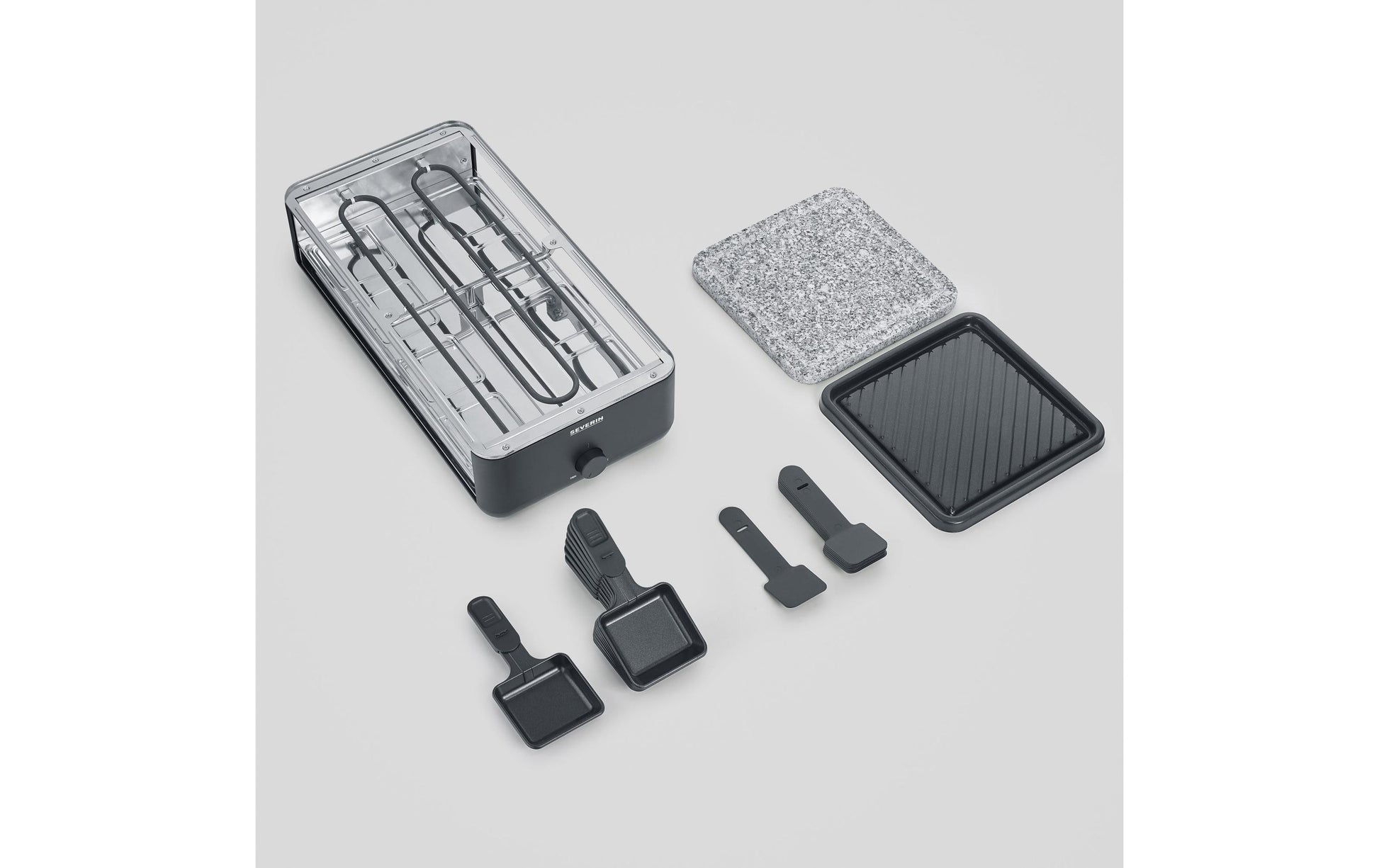 Severin Raclette-Grill RG 2366 – 8 Personen, Naturstein, 1300 W – schwarz