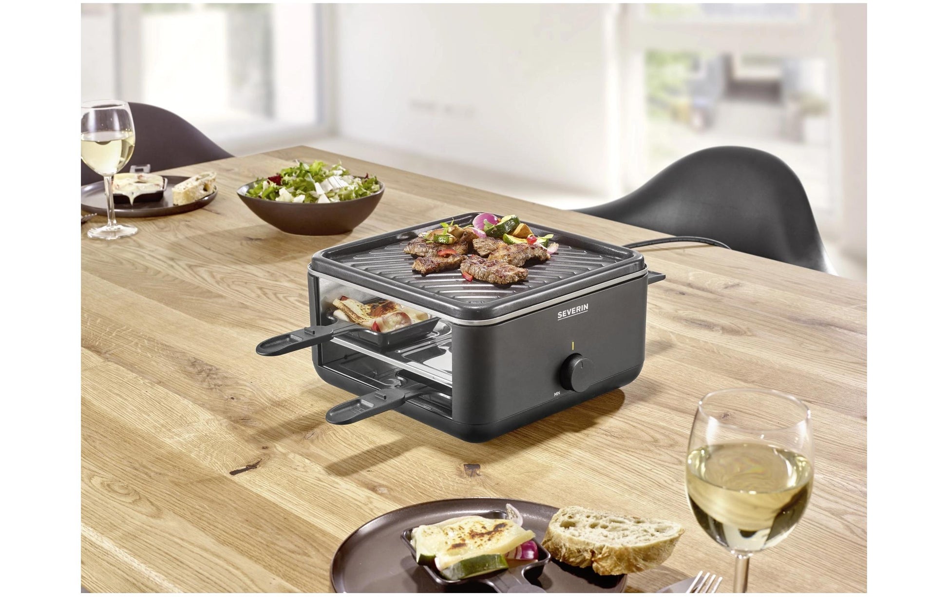 Severin Raclette RG 2360 – 4 Personen, Keramik-Grillplatte, 800 W – schwarz