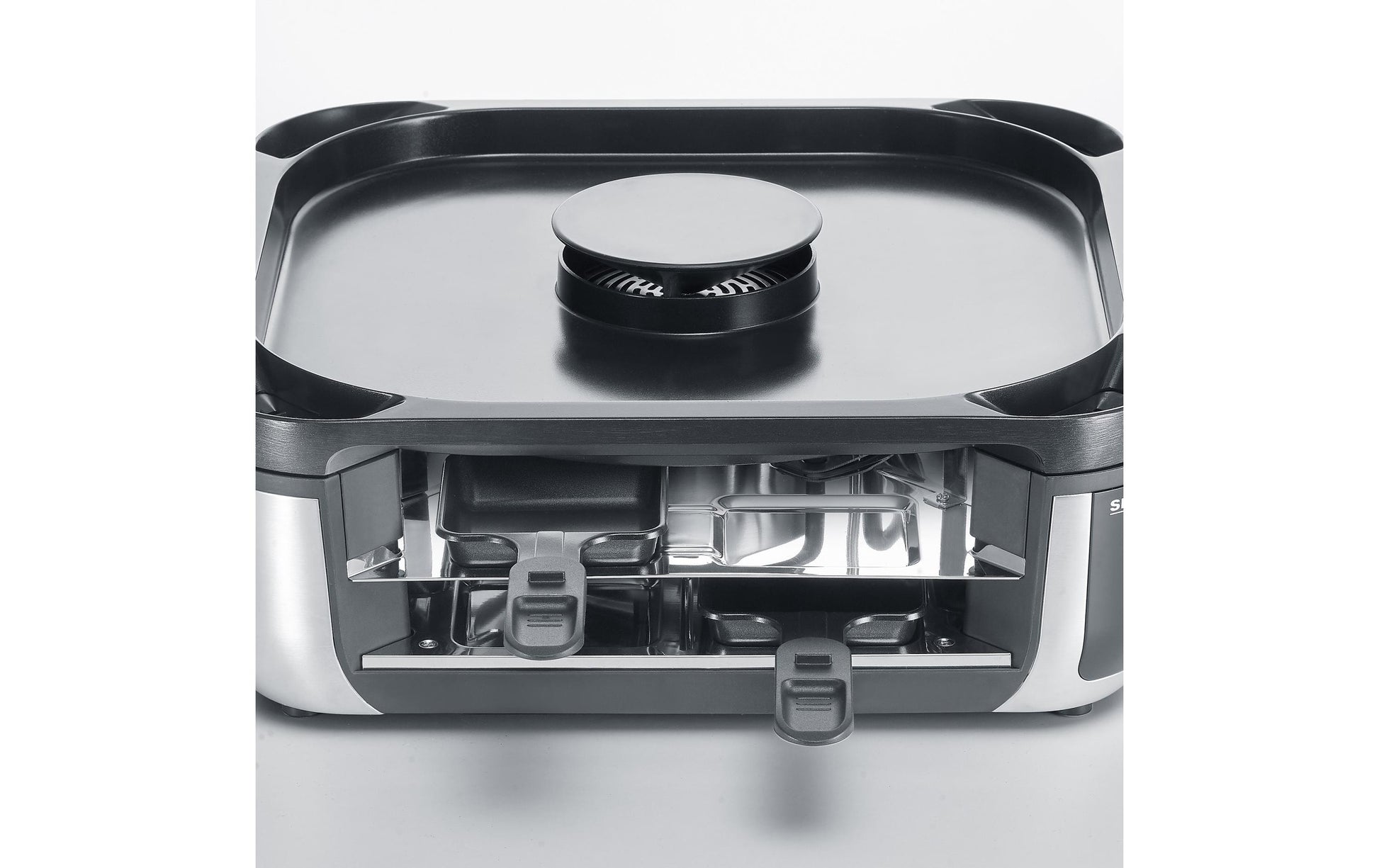 Severin Raclette-Grill RG 2379 – 8 Personen, Keramikbeschichtet, 1900 W – Schwarz/Silber