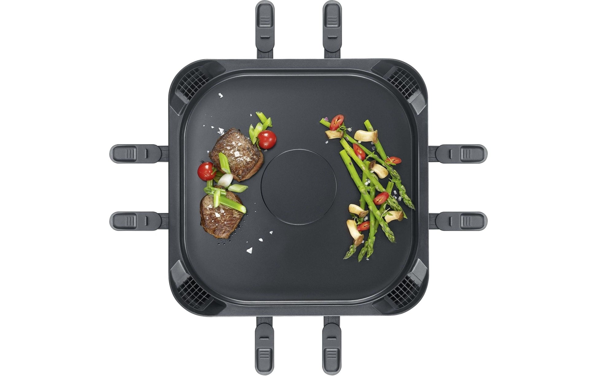 Severin Raclette-Grill RG 2379 – 8 Personen, Keramikbeschichtet, 1900 W – Schwarz/Silber