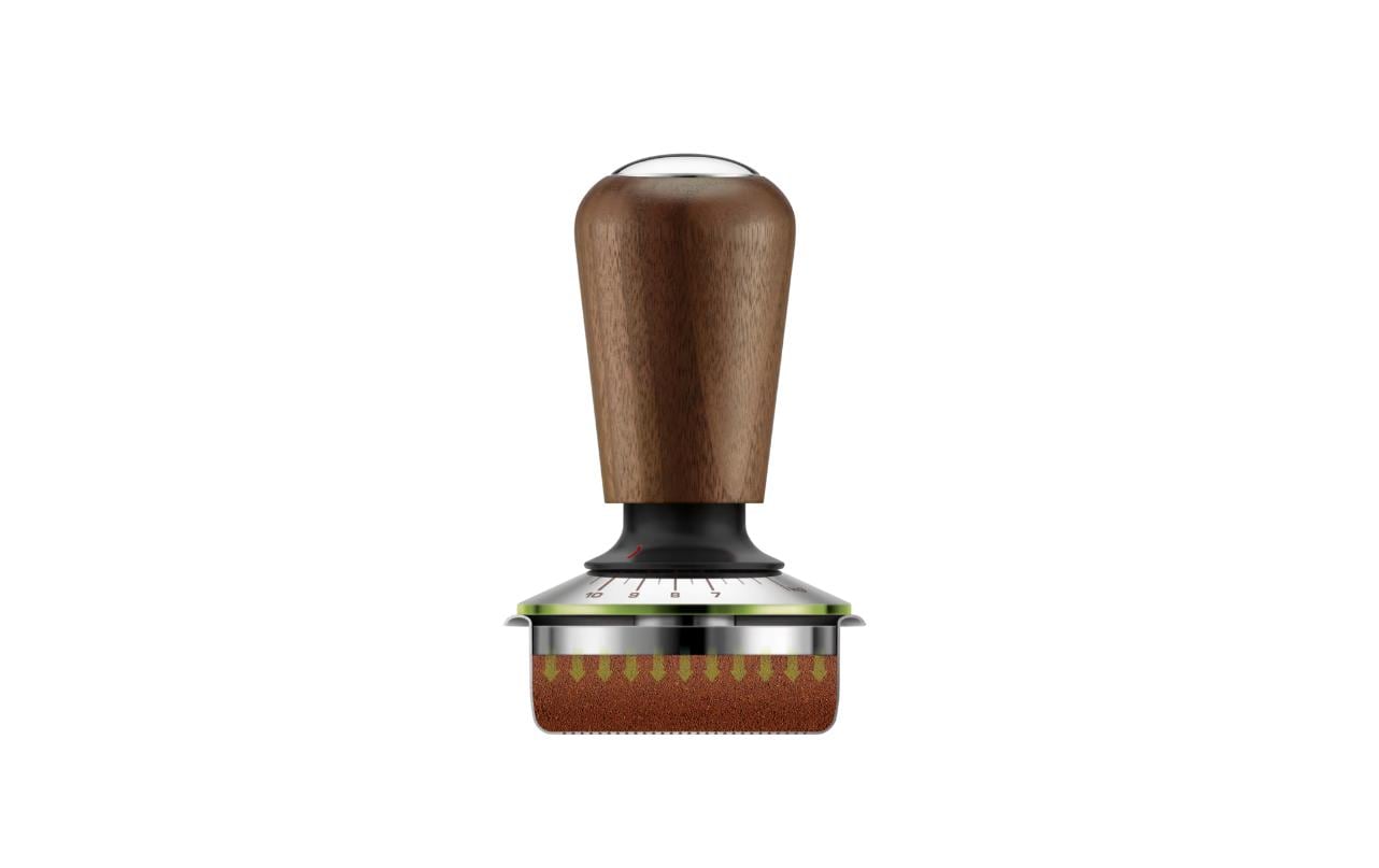 Sage Tamper Kraftmessgerät 54 – Ø 5,4 cm, für 54 mm Siebträger, Edelstahl/Walnuss