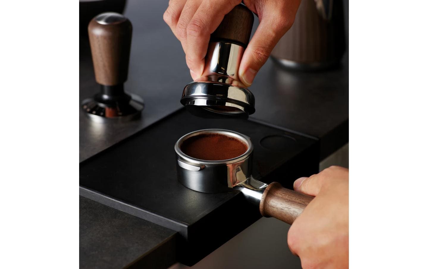Sage Tamper – Ø 5,4 cm – für 54 mm Siebträger – Walnuss/Edelstahl