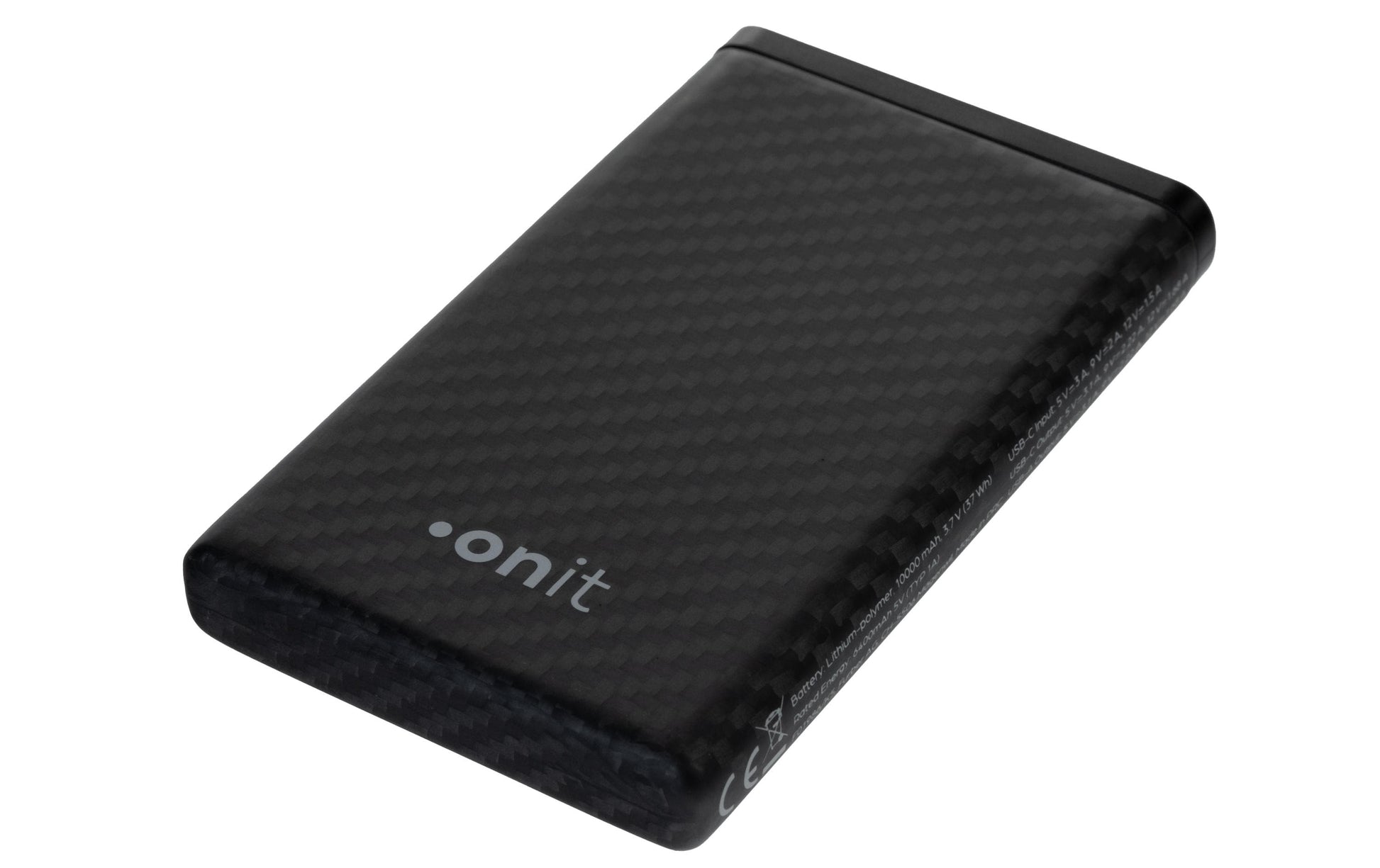 ONIT Powerbank 10000 mAh, PD 22,5 W, 2× USB-C, Durchgangsladung, für Smartphones, Tablets, Schwarz