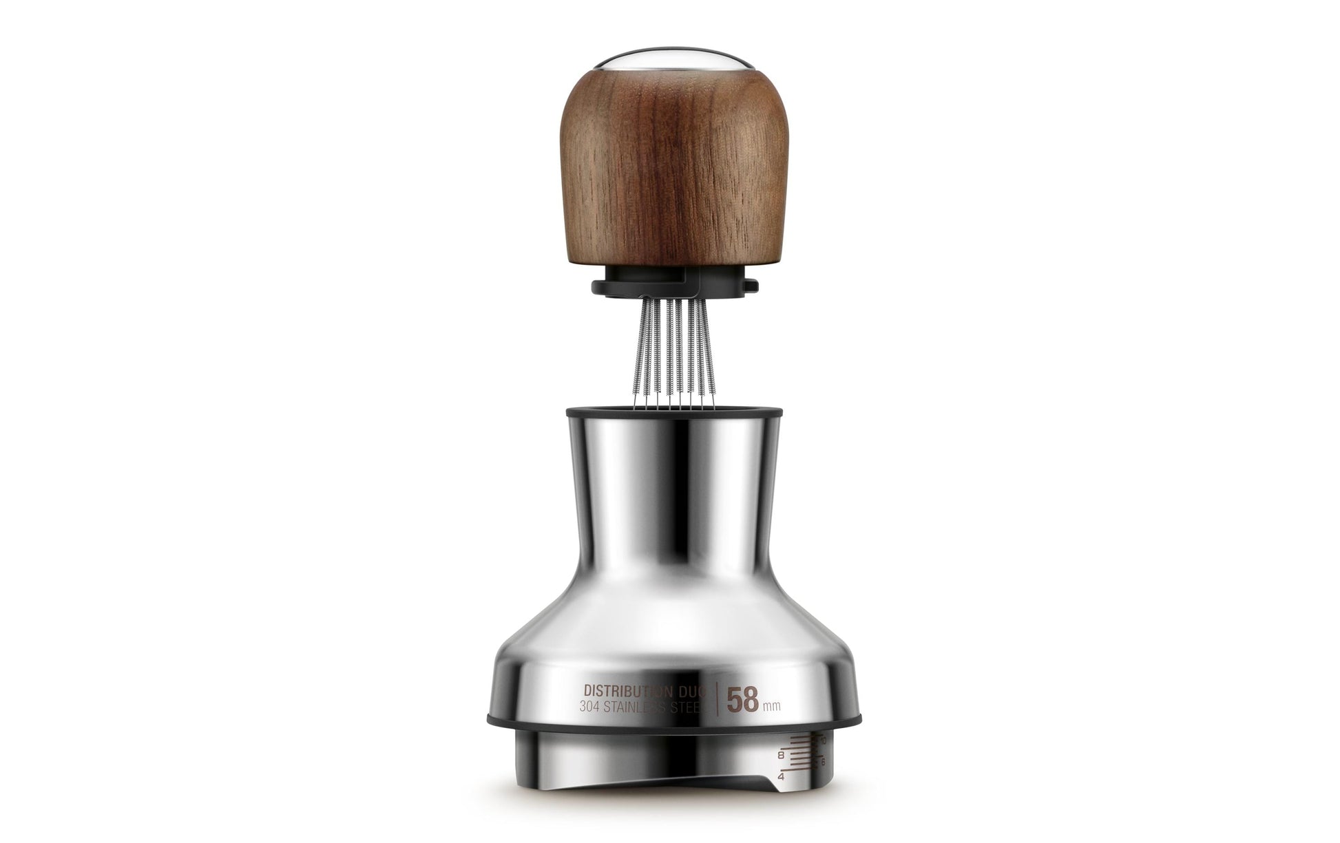 Sage Tamper Distribution Duo – Ø 5,8 cm, für 58 mm Siebträger, Edelstahl/Walnuss