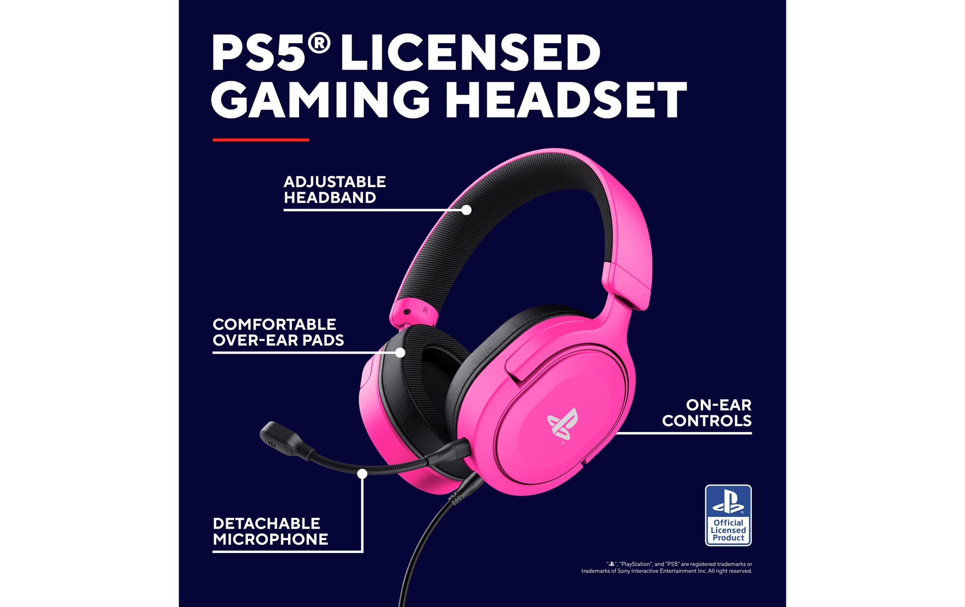 Trust GXT 498P Forta Gaming-Headset – Over-Ear, Stereo, Kabelgebunden, 3,5 mm Klinke, Rosa