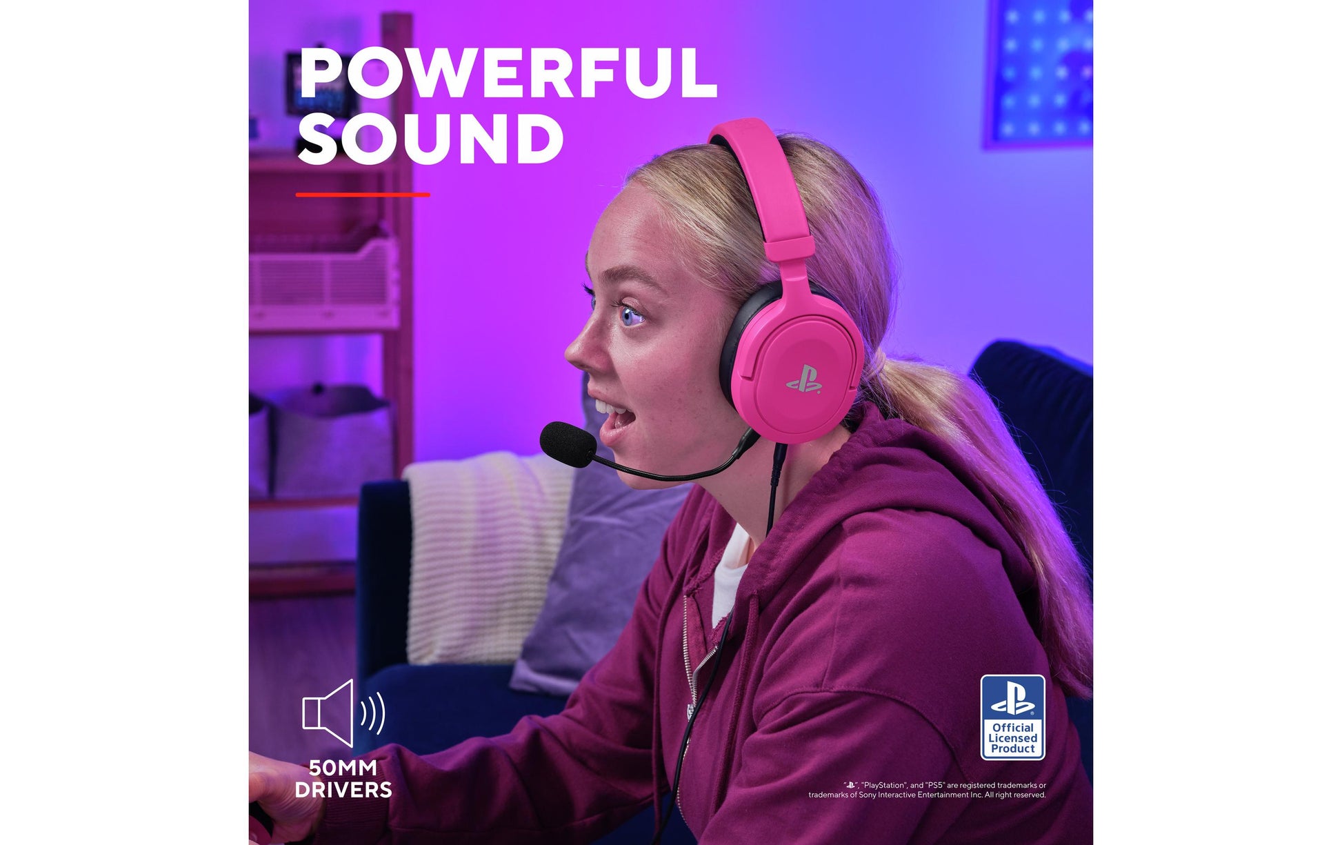 Trust GXT 498P Forta Gaming-Headset – Over-Ear, Stereo, Kabelgebunden, 3,5 mm Klinke, Rosa