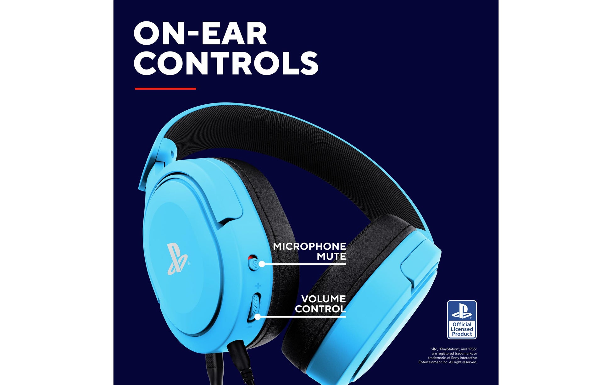 Trust GXT498B Forta Gaming-Headset – Over-Ear, Stereo, 3,5 mm Klinke, für PS5, PS4 und andere, Blau