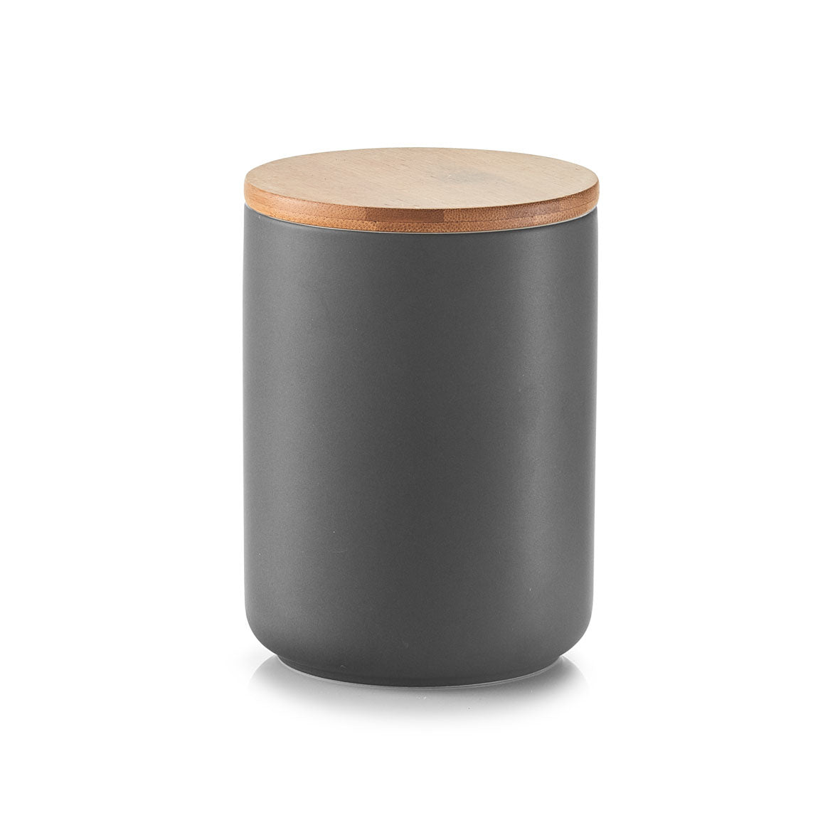 Zeller Present Vorratsdose 650 ml, Ø 10 × 13,5 cm, Keramik/Bambus, Anthrazit