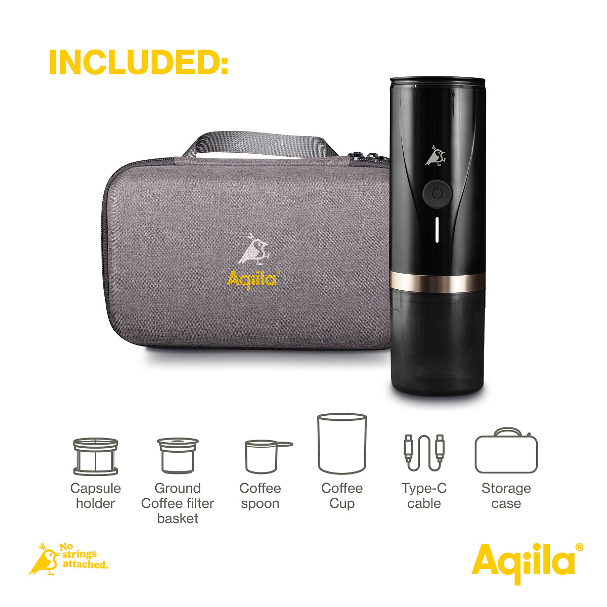 Aqiila Kapselmaschine – für Nespresso, 0,1 l, 28,3 × 16,8 × 9,8 cm