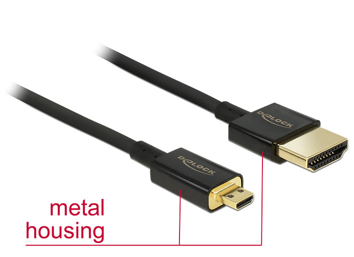 DeLOCK HDMI-Kabel, HDMI/Micro HDMI, Schwarz, 85119
