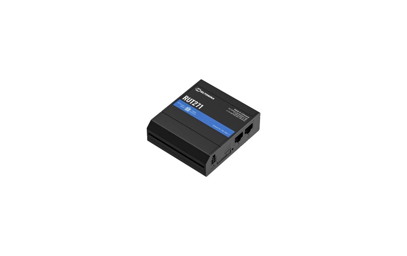 Teltonika RUT271 – 5G RedCap Router – Wi‑Fi 4, 2× 10/100 RJ‑45, PoE, DIN-Schienen-/Wandmontage