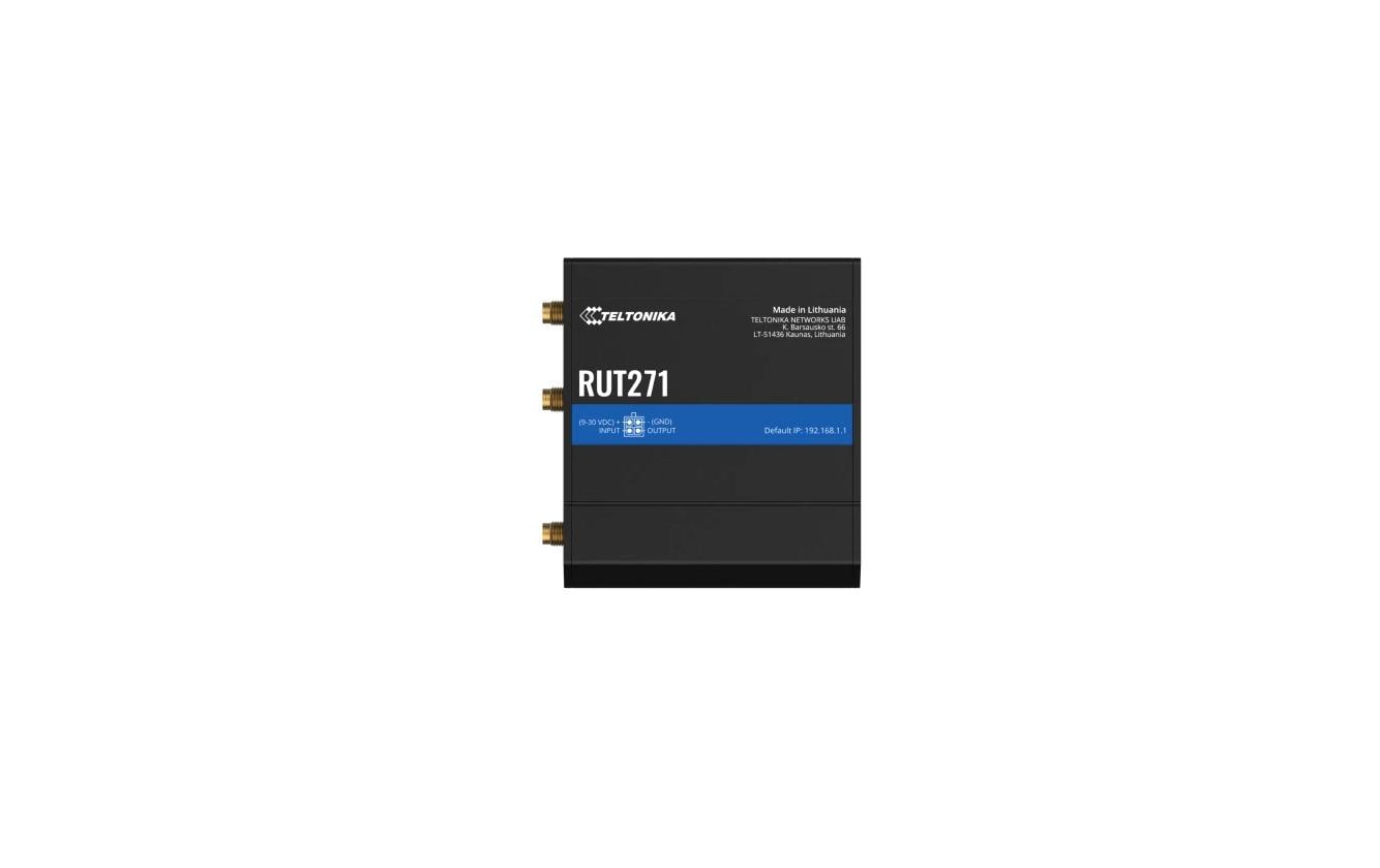Teltonika RUT271 – 5G RedCap Router – Wi‑Fi 4, 2× 10/100 RJ‑45, PoE, DIN-Schienen-/Wandmontage