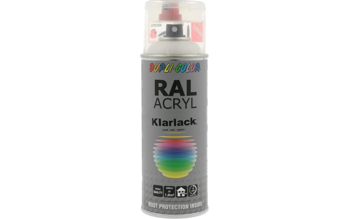 Dupli-Color Acryl-Grundierung Klarlack – Transparent, matt – 400 ml – für Glas, Metall, Kunststoff