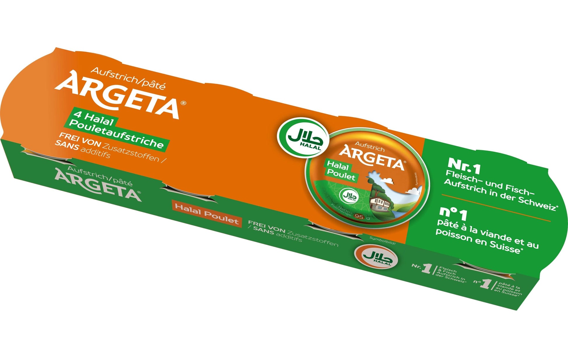 Argeta Pouletaufstrich pikant & Halal – 4×95 g