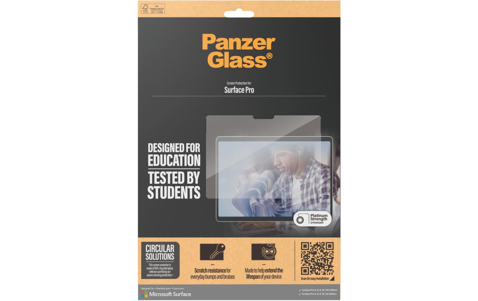 PanzerGlass Ultra Wide Fit Displayschutzfolie – für Microsoft Surface Pro (Auswahl), 13"
