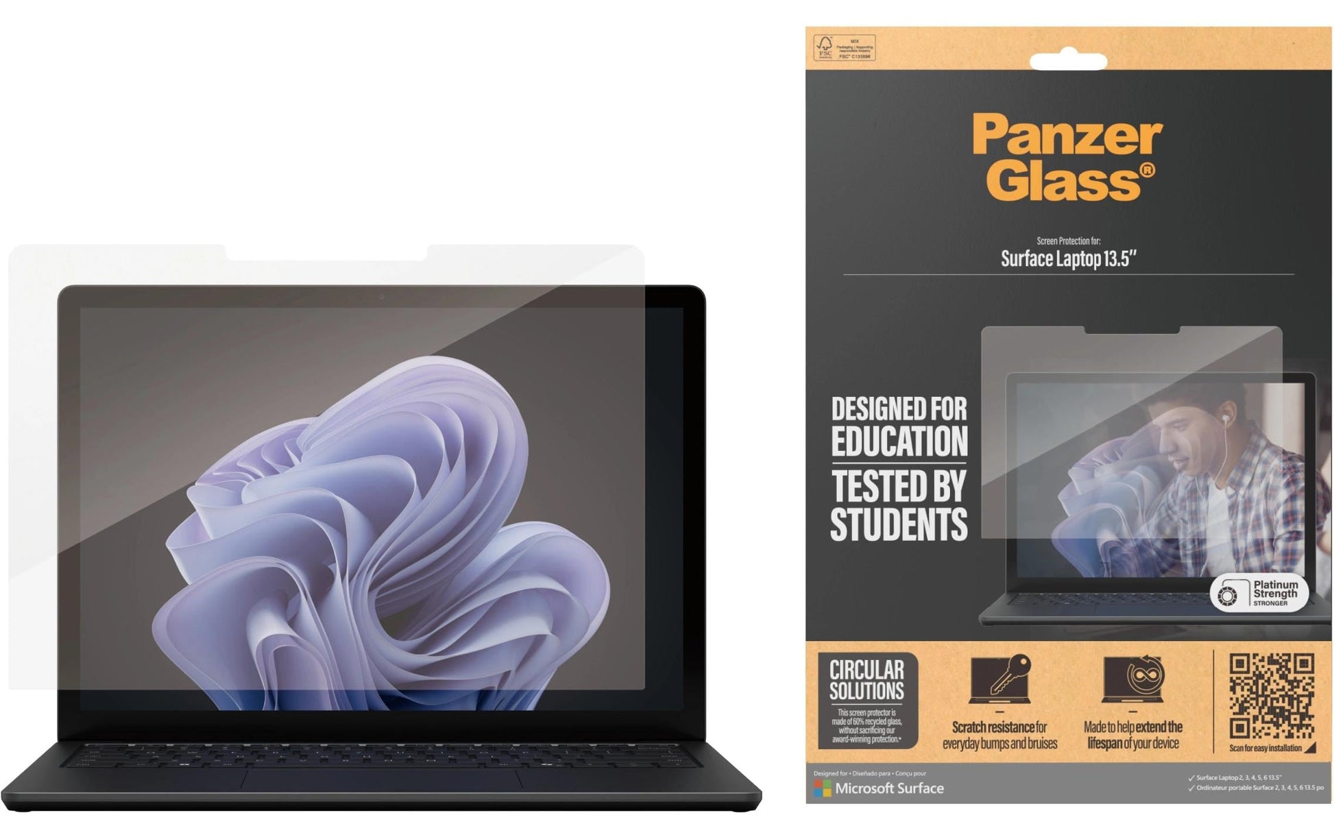 PanzerGlass Displayschutz – für Surface Laptop 13,5", Stossschutz
