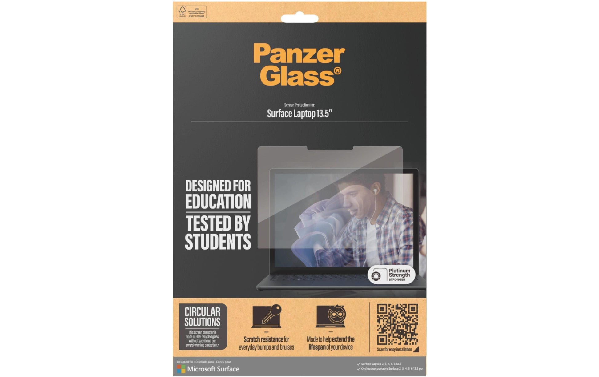 PanzerGlass Displayschutz – für Surface Laptop 13,5", Stossschutz