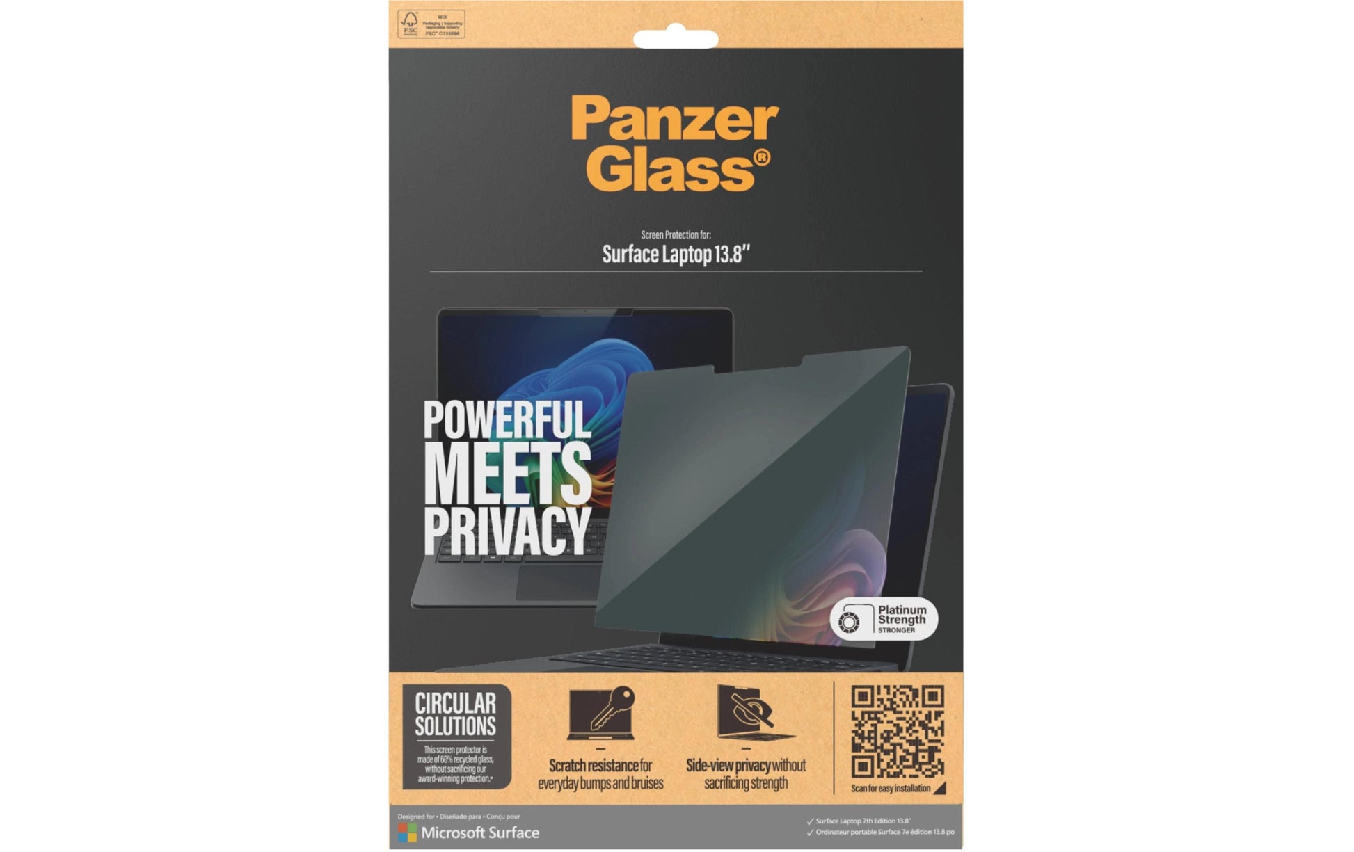 PanzerGlass Displayschutz für Microsoft Surface Laptop 7. Generation 13,8" – Transparent
