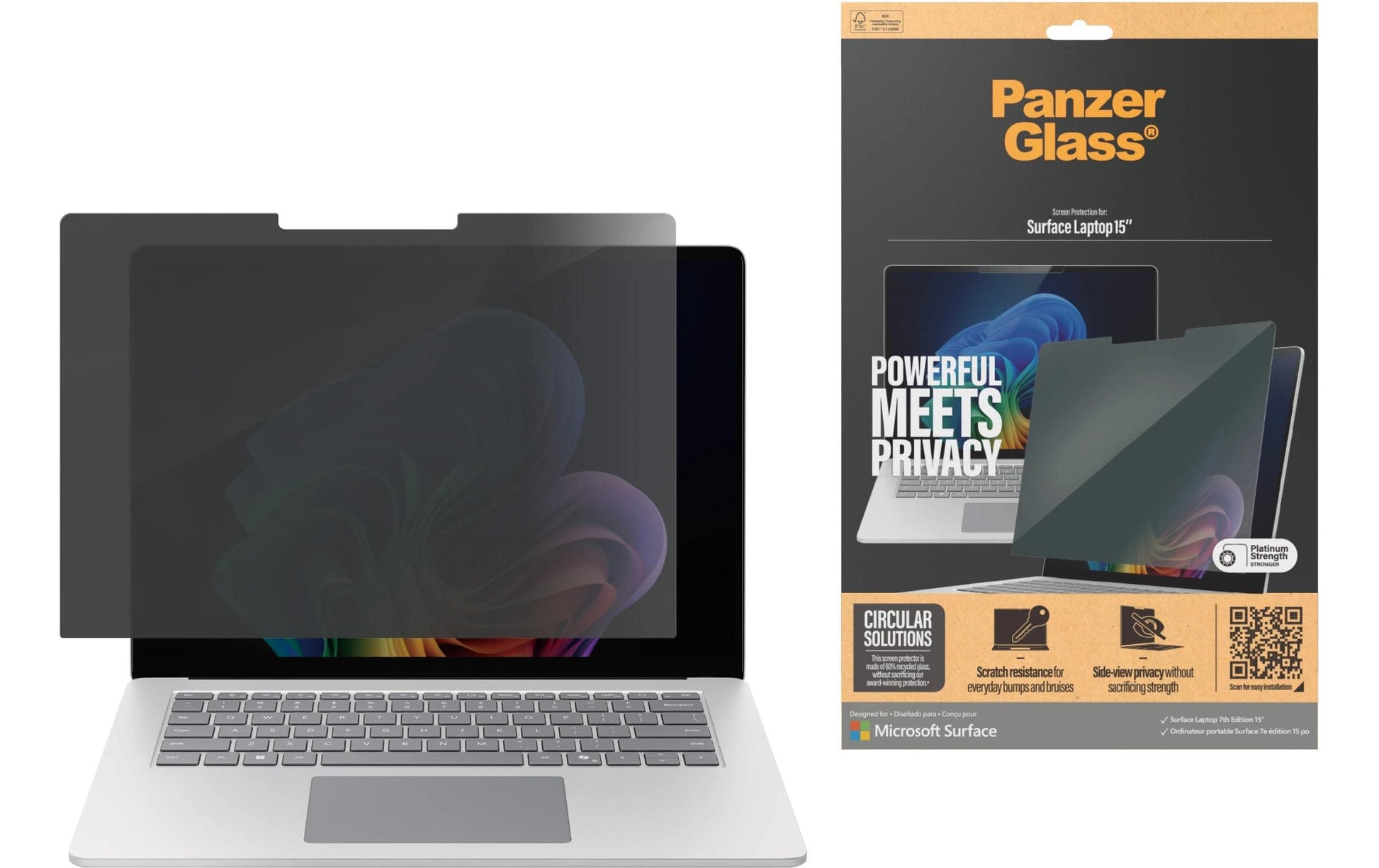 PanzerGlass Displayschutz für Microsoft Surface Laptop 7. Generation 15" – Transparent