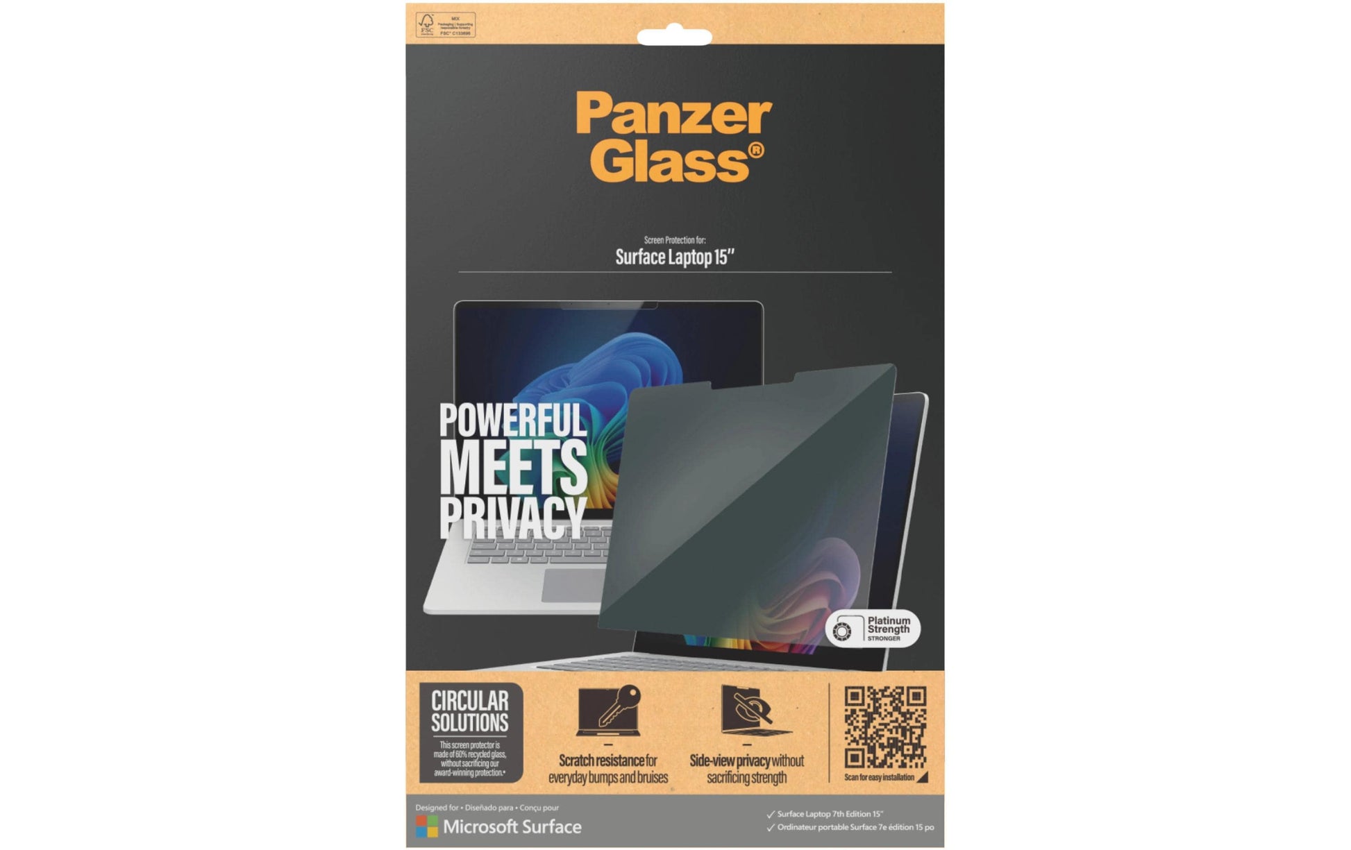 PanzerGlass Displayschutz für Microsoft Surface Laptop 7. Generation 15" – Transparent