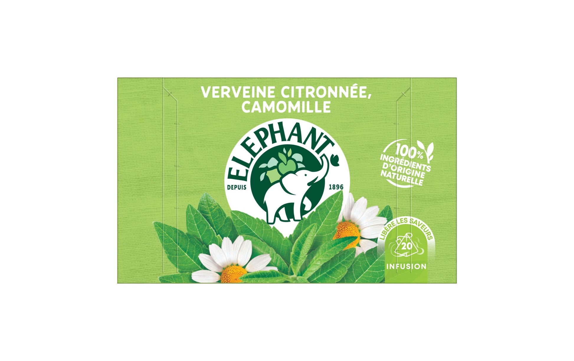 Eléphant Kräutertee Zitronenverbene & Kamille – Teebeutel 20 Beutel