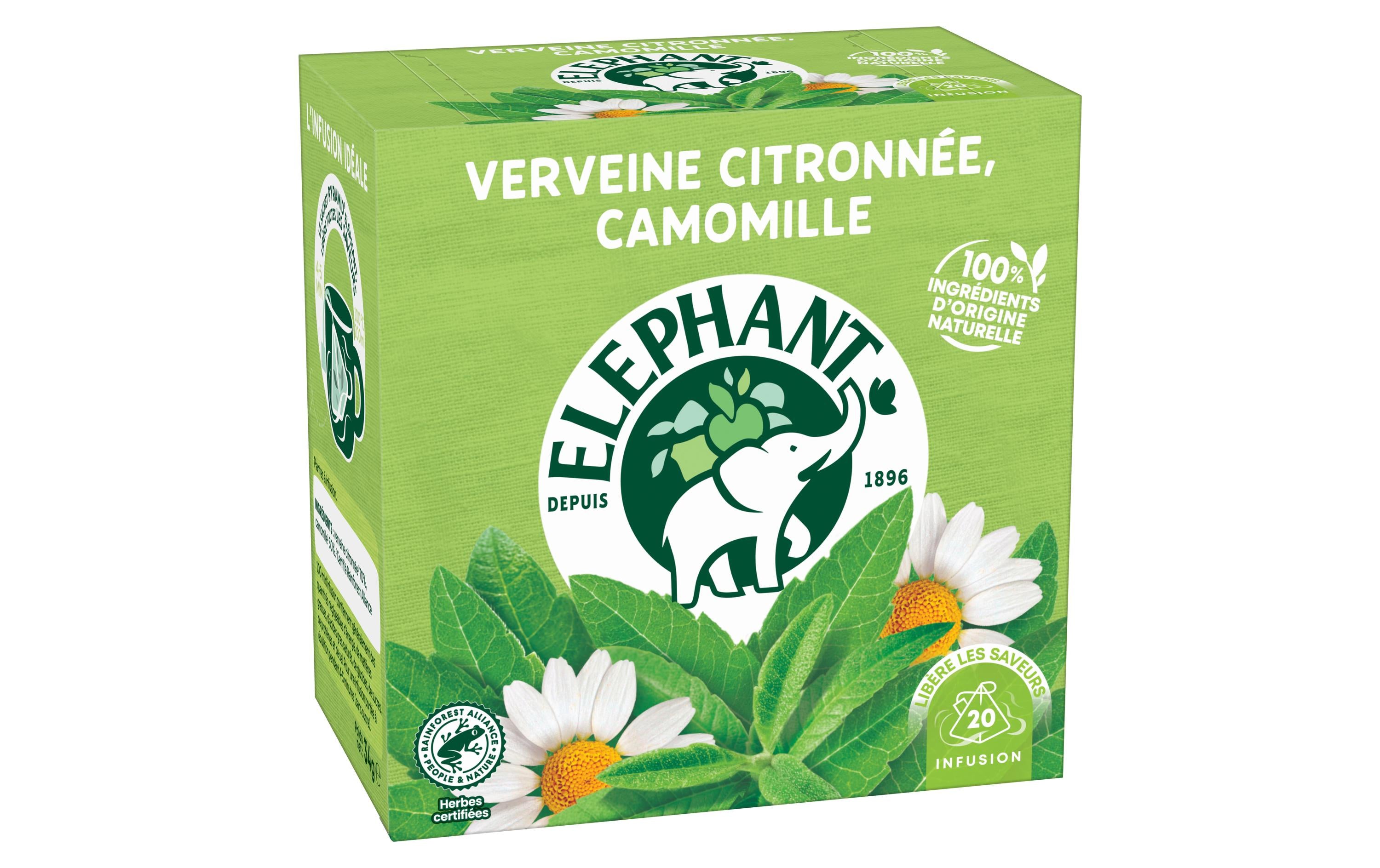 Eléphant Kräutertee Zitronenverbene & Kamille – Teebeutel 20 Beutel