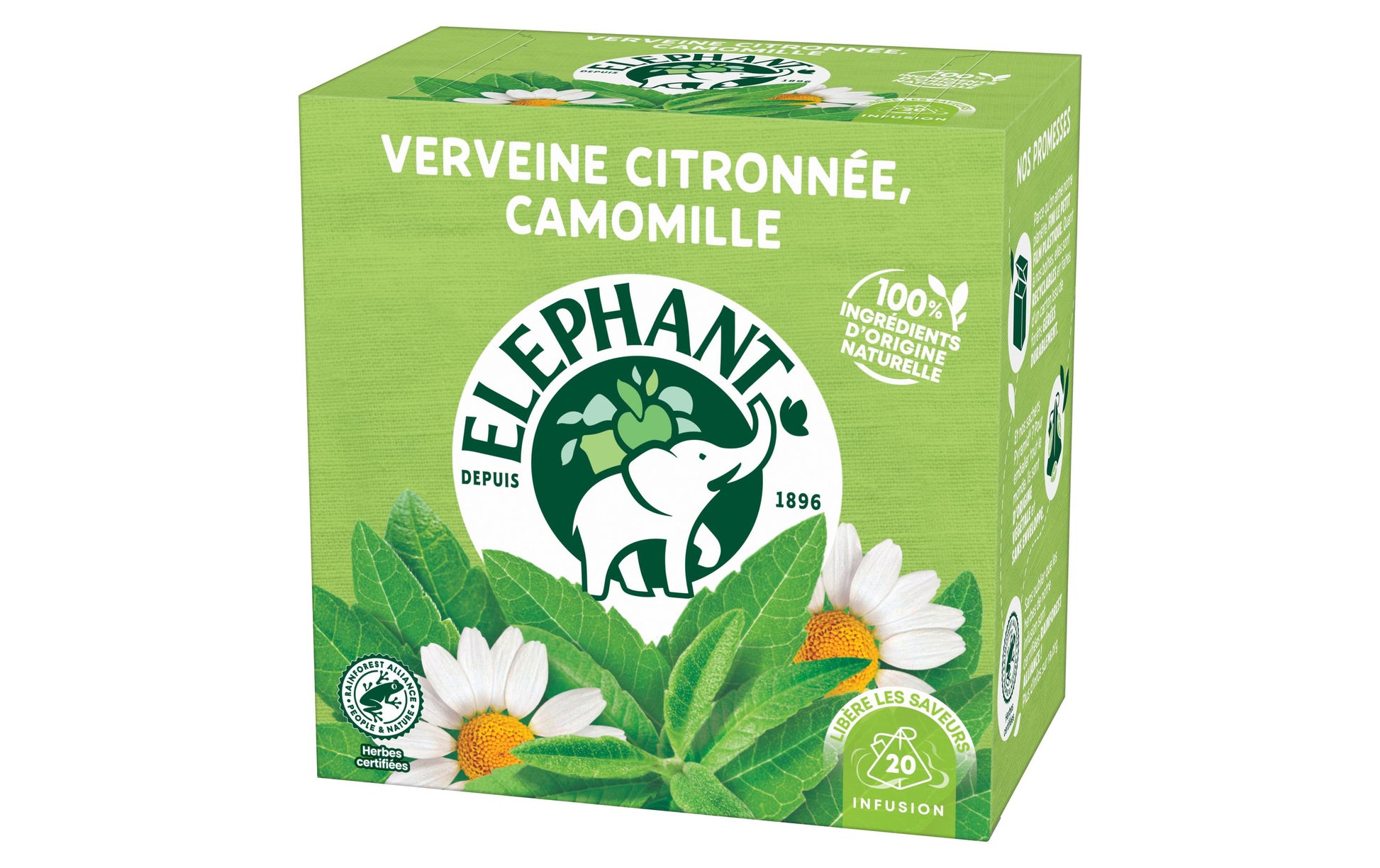 Eléphant Kräutertee Zitronenverbene & Kamille – Teebeutel 20 Beutel