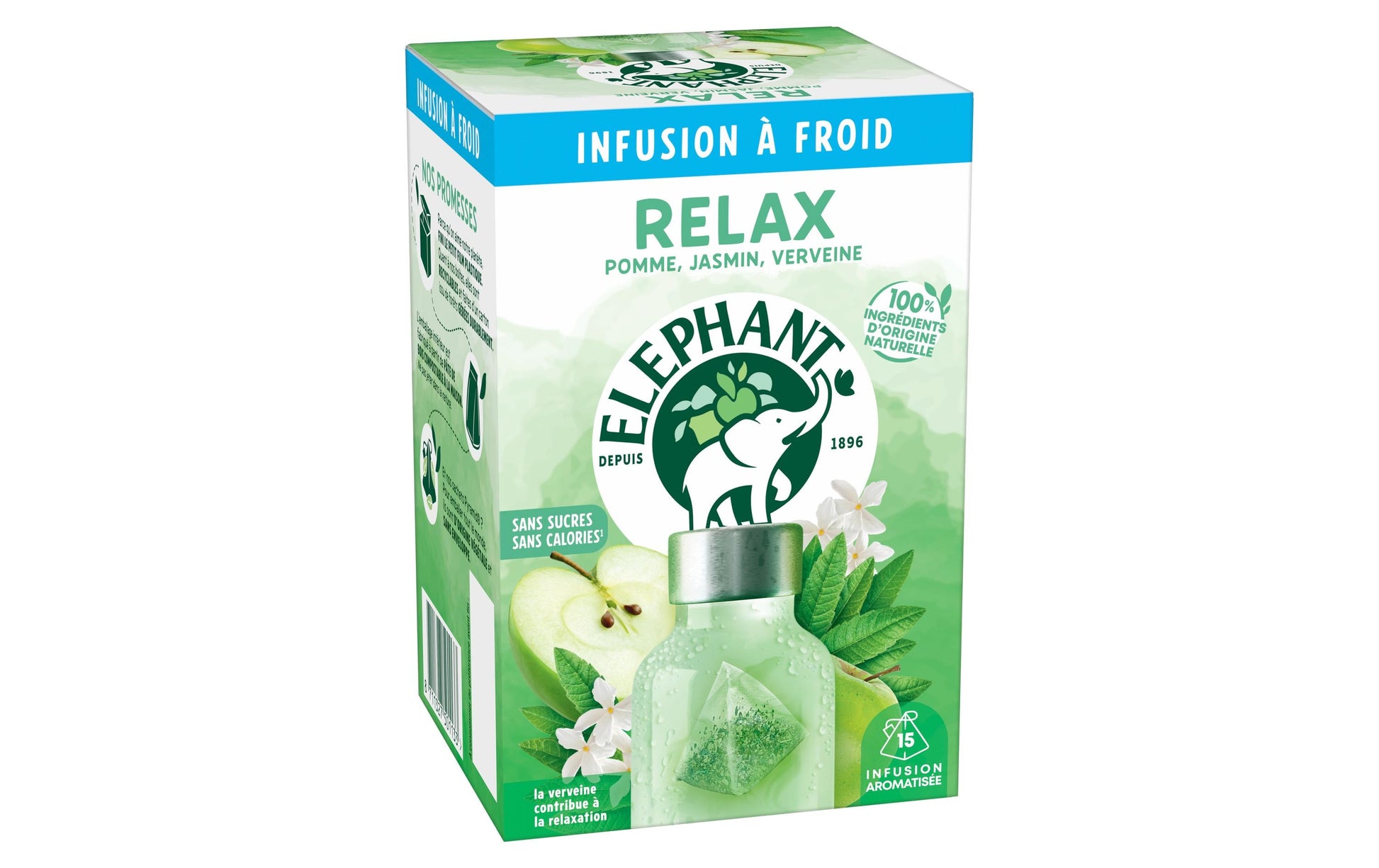Eléphant Kräutertee Jasmin & Apfel – Teebeutel 15 Beutel