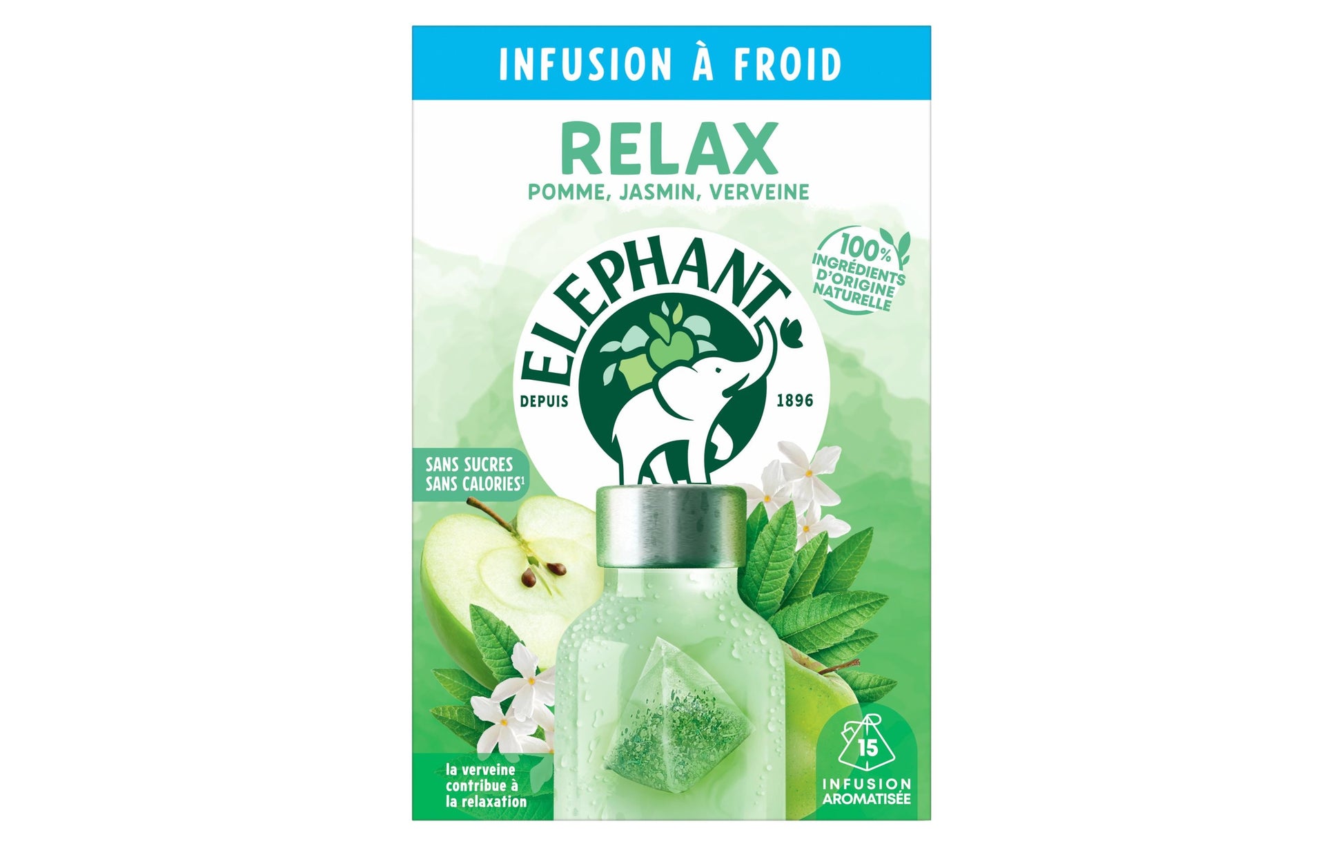 Eléphant Kräutertee Jasmin & Apfel – Teebeutel 15 Beutel