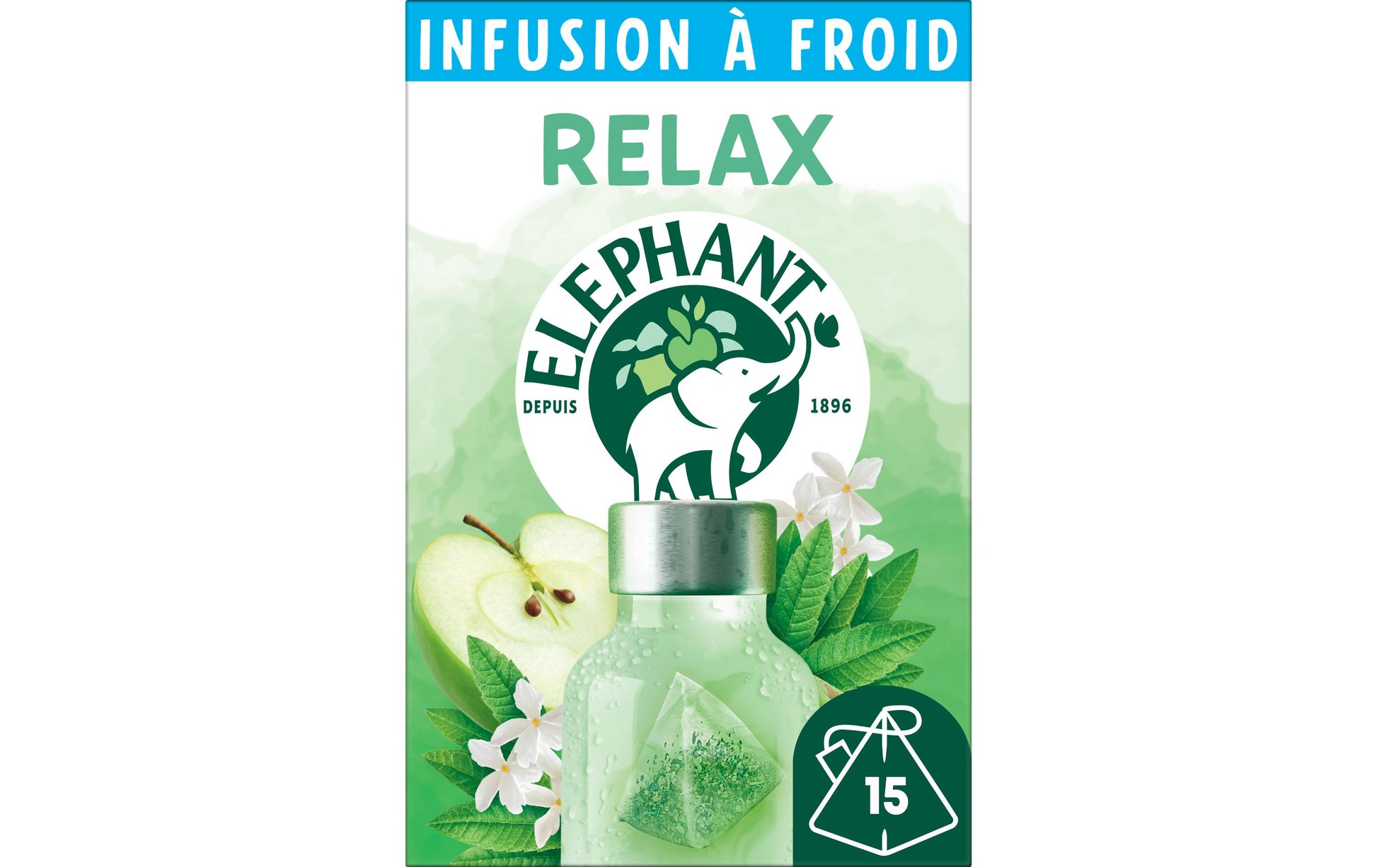Eléphant Kräutertee Jasmin & Apfel – Teebeutel 15 Beutel