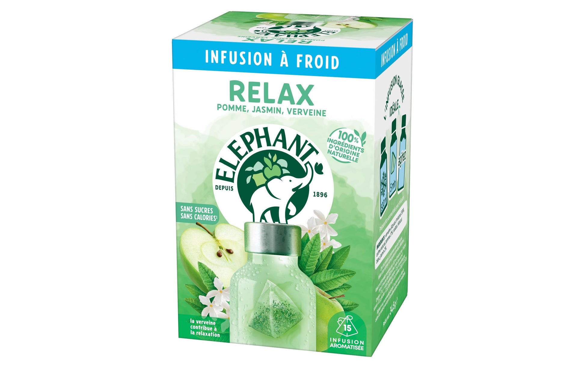 Eléphant Kräutertee Jasmin & Apfel – Teebeutel 15 Beutel