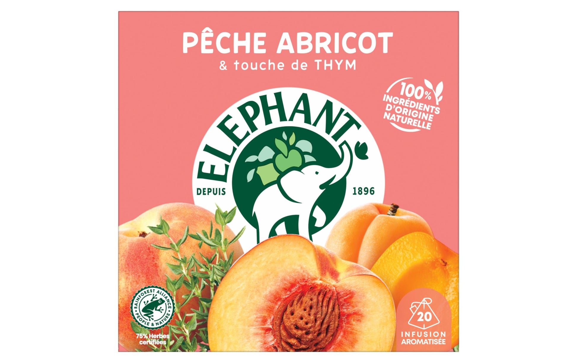 Eléphant Früchtetee Pfirsich & Aprikose – Teebeutel 20 Beutel