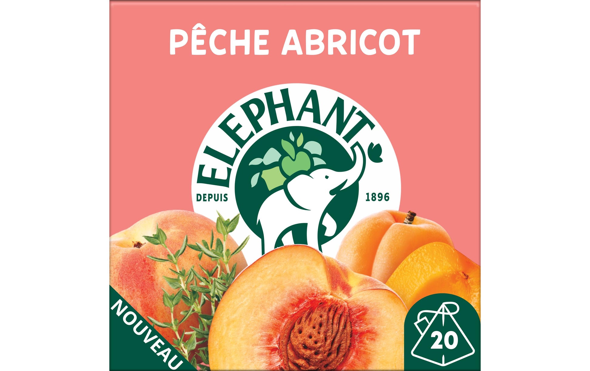 Eléphant Früchtetee Pfirsich & Aprikose – Teebeutel 20 Beutel
