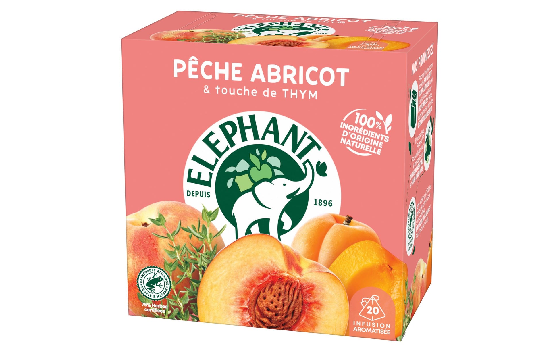 Eléphant Früchtetee Pfirsich & Aprikose – Teebeutel 20 Beutel