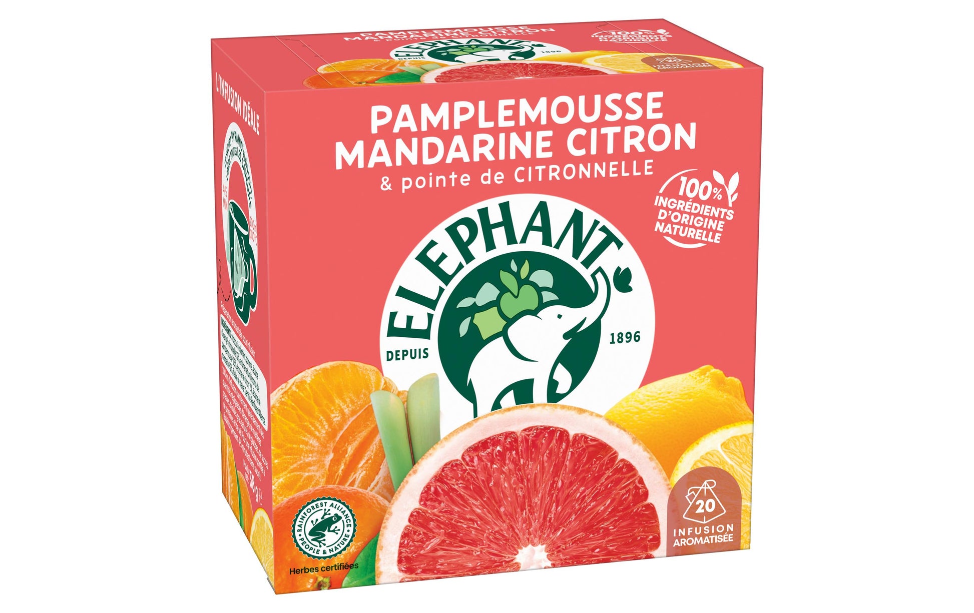 Eléphant Früchtetee Grapefruit, Mandarine & Zitrone – Teebeutel 20 Beutel