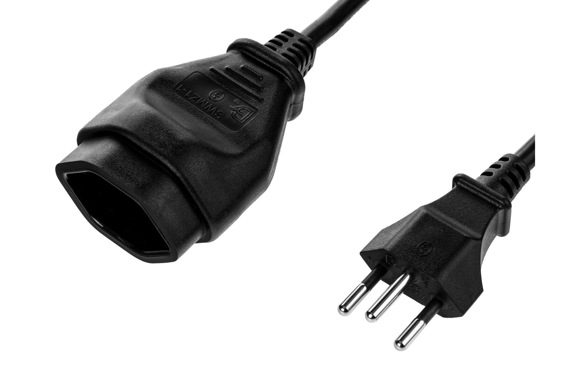 Furber. Verlängerungskabel – T12–T13, 0,2 m, 3×1 mm², Schwarz, 4er-Set