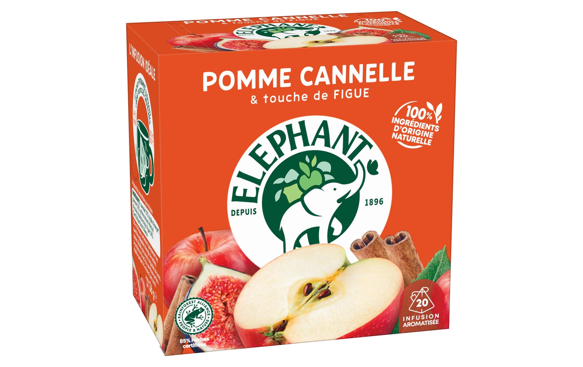 Eléphant Früchtetee Apfel & Zimt – Teebeutel 30 Beutel