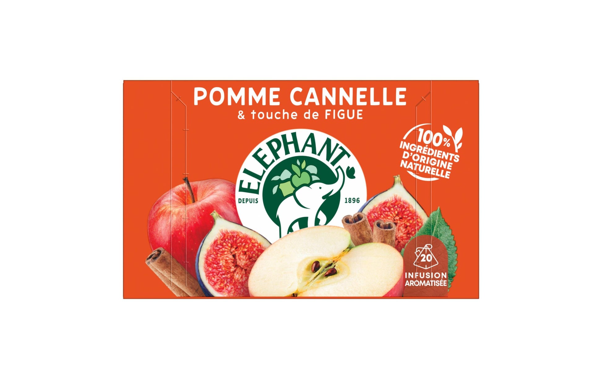 Eléphant Früchtetee Apfel & Zimt – Teebeutel 30 Beutel
