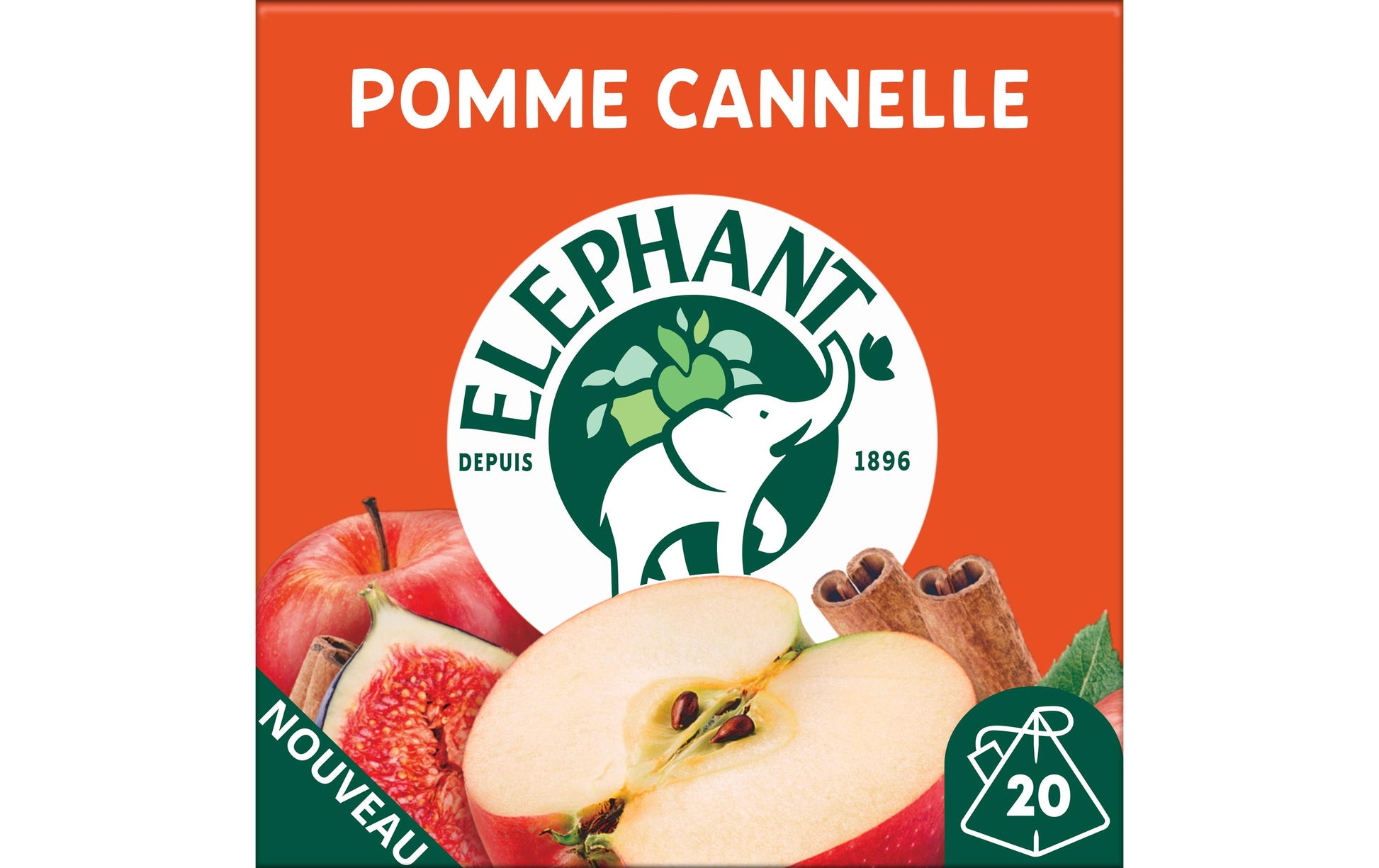 Eléphant Früchtetee Apfel & Zimt – Teebeutel 30 Beutel