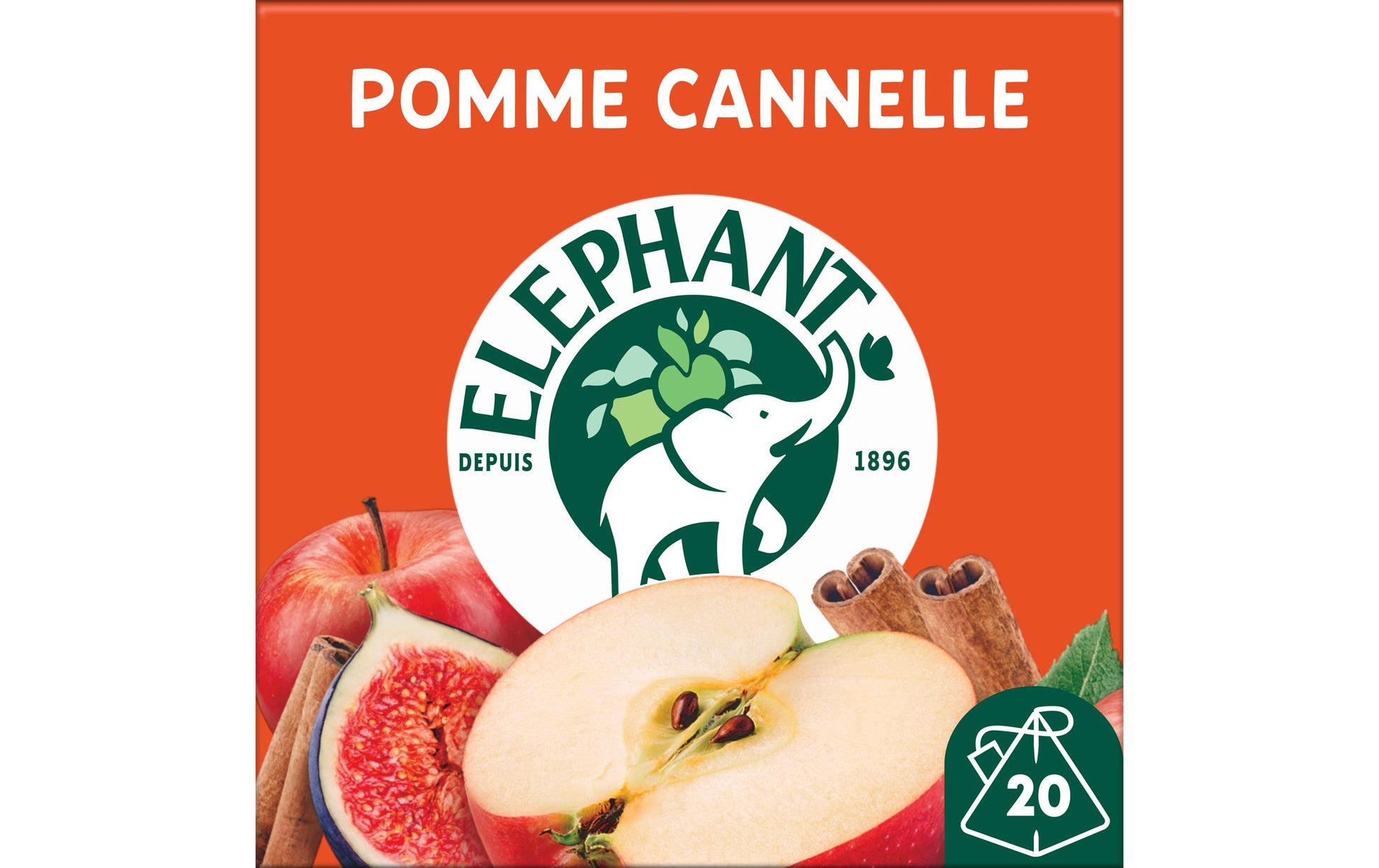 Eléphant Früchtetee Apfel & Zimt – Teebeutel 30 Beutel