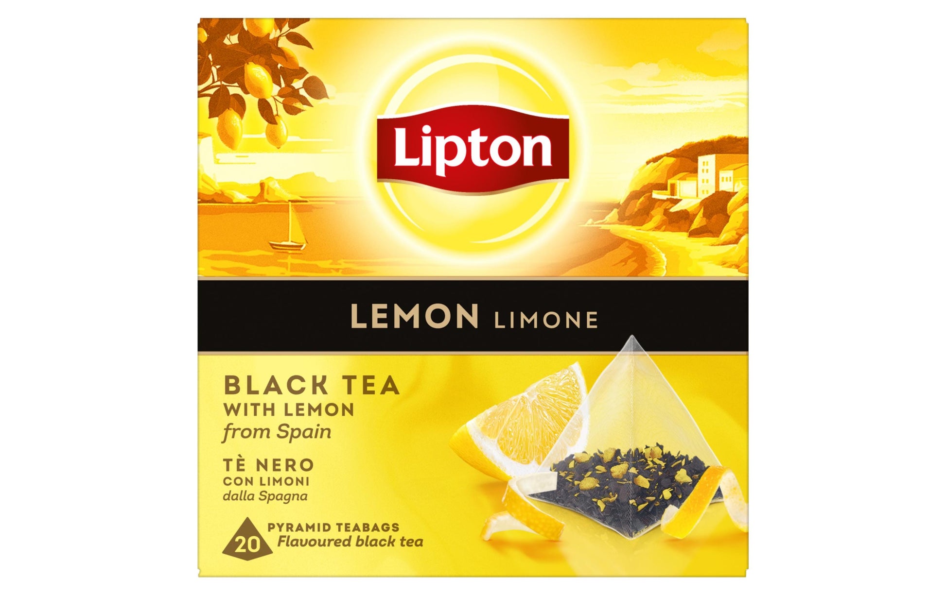 Lipton Schwarztee Zitrone – Teebeutel 20 Beutel – Fairtrade