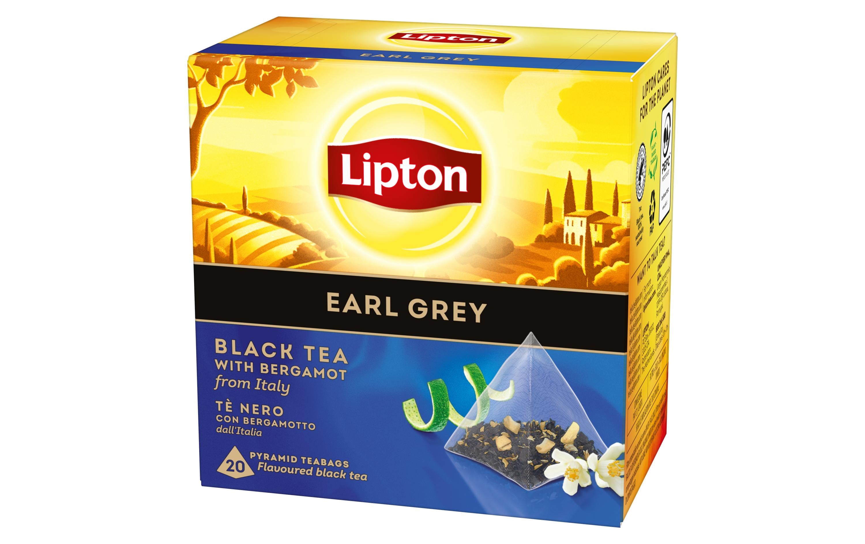 Lipton Schwarztee Earl Grey – Teebeutel 20 Beutel – Fairtrade