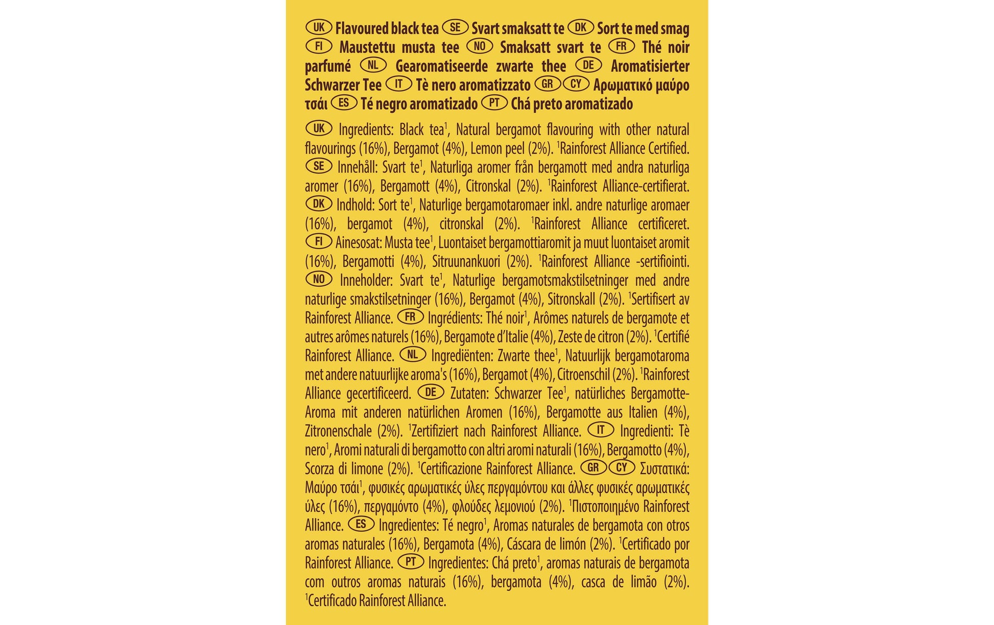 Lipton Schwarztee Earl Grey – Teebeutel 20 Beutel – Fairtrade