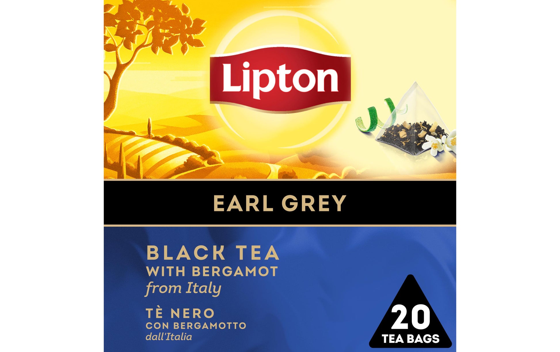Lipton Schwarztee Earl Grey – Teebeutel 20 Beutel – Fairtrade