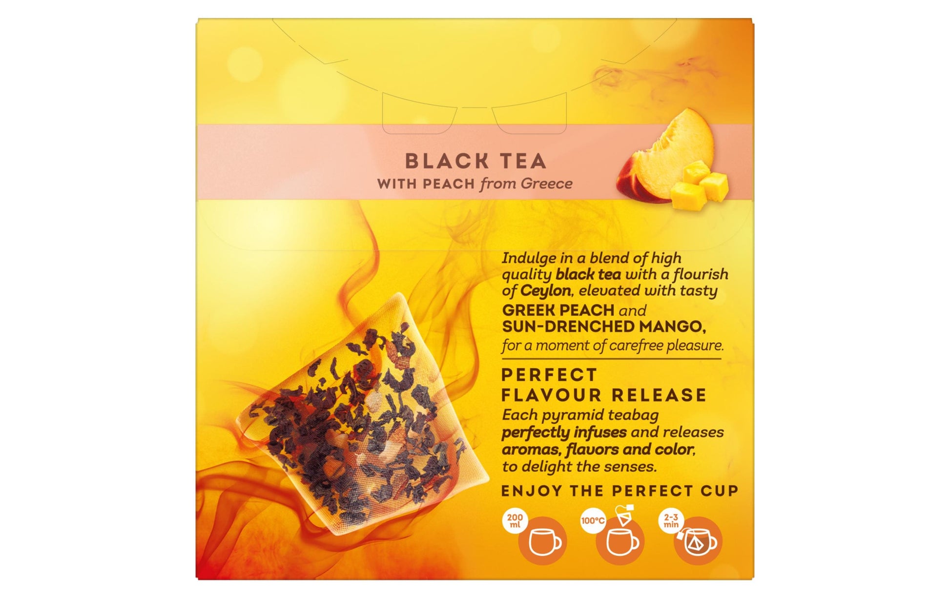 Lipton Schwarztee Pfirsich & Mango – Teebeutel 20 Beutel – Fairtrade