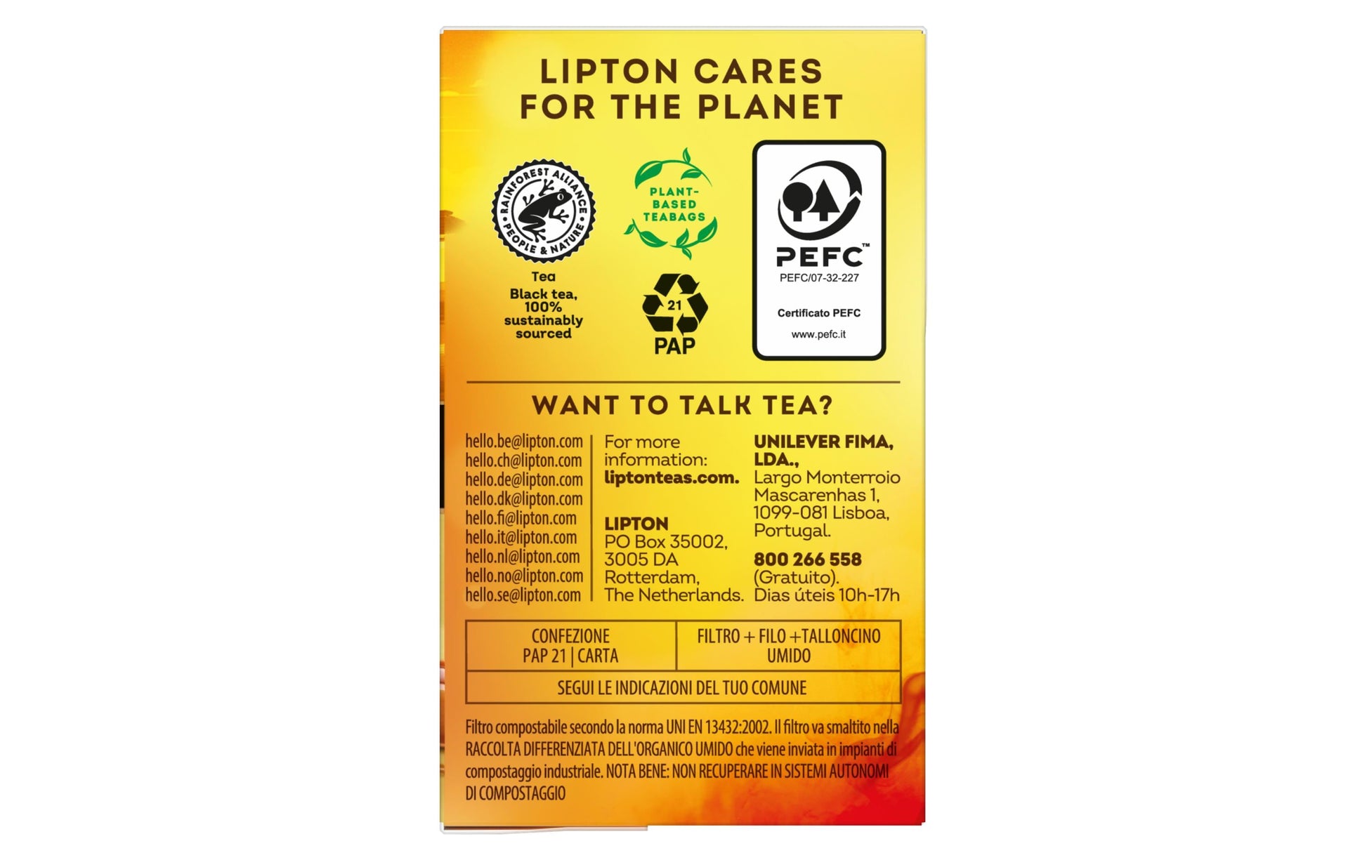 Lipton Schwarztee Vanille & Karamell – Teebeutel 20 Beutel – Fairtrade