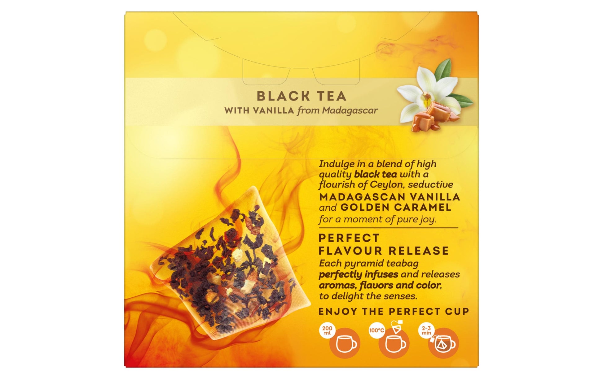 Lipton Schwarztee Vanille & Karamell – Teebeutel 20 Beutel – Fairtrade