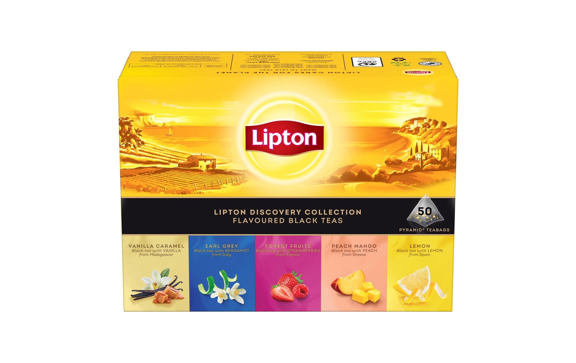 Lipton Schwarztee Discovery Collection – Teebeutel 50 Beutel – Fairtrade